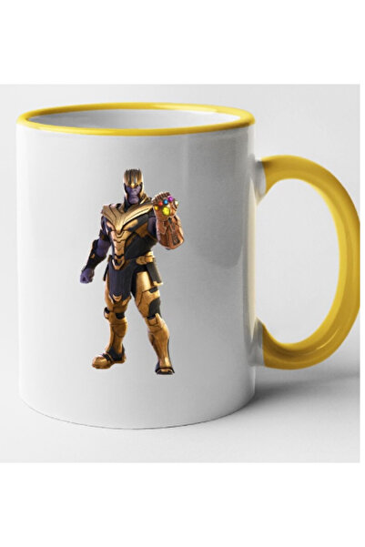 OEM Cană personalizată cu mâner galben Fortnite - Thanos, INOVATIX®. 330ml