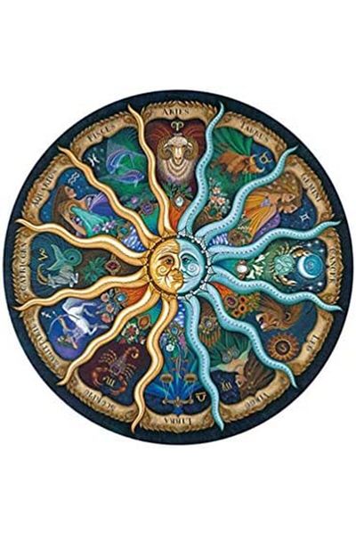 rexa Twelve Zodiac Puzzles, 500 Pieces Jigsaw Puzzles for Adult Creative Round Puzzle Toy Birth