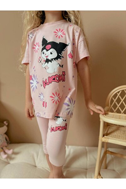 MİNİKO KİDS Girl's Kuromi Model Short Tights Cotton Suit