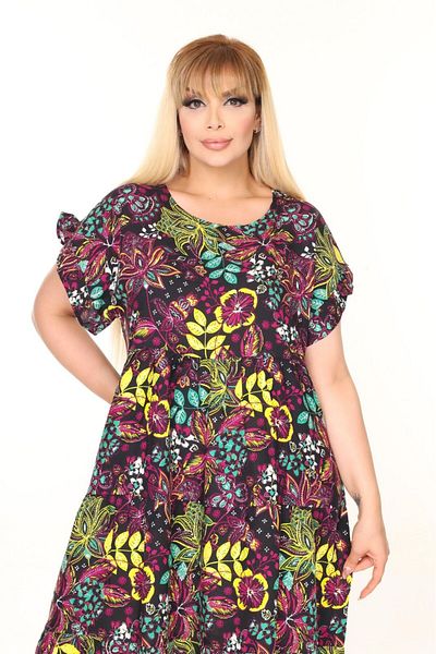 mervemoda Women's Large Size Sleeveless Summer Dress