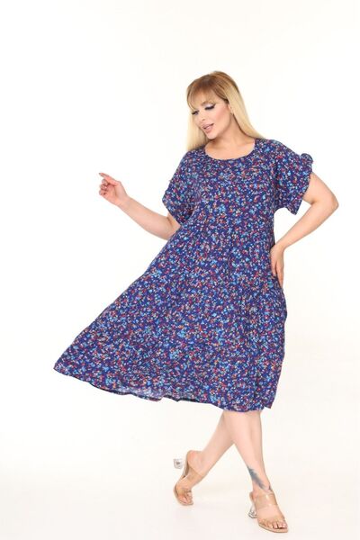 mervemoda Women's Large Size Sleeveless Summer Dress