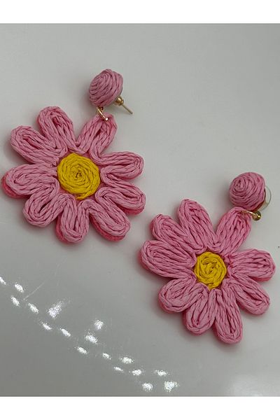 CT STONES Wicker Flower Earrings