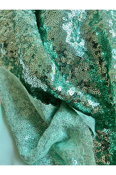 LE FANTASİA Sequined Fabric (100X130Cm) Mint Green