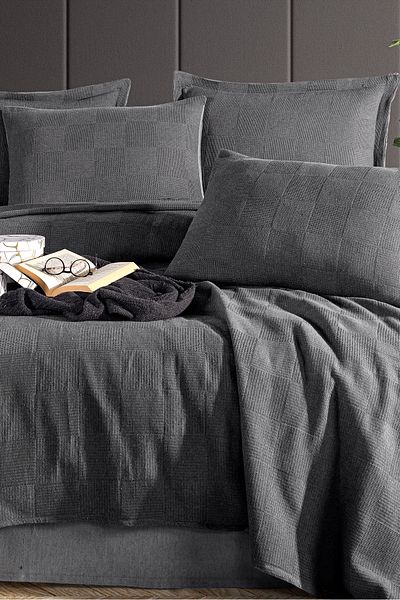 Lorateks Irmak Double Pique Set Bedspread with Pillowcases |   Pike |   Bedspread