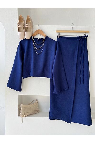 ENDAMIM Linen Skirt Set
