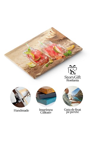 StoryGift Romania Tablou Canvas Limonada Cu Pepene Verde, Citrus Si Gheata Sfaramata, O Bautura Racoritoare Si Re