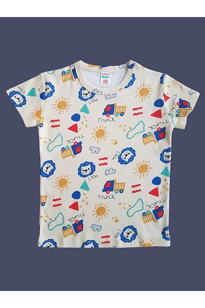 çamaşır bahçesi kendinize iyi bakın Short Sleeve Patterned Children's Pajama Set # Printedchildren's Pajamasuit # Truckslipjamas # Laundry Yard