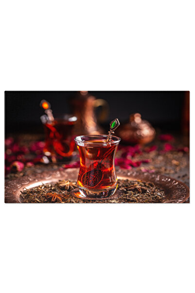 StoryGift Romania Tablou Canvas Ceai Negru In Pahar Armudu Traditie Turceasca, Arome Bogate Si O Ambianta Relaxa