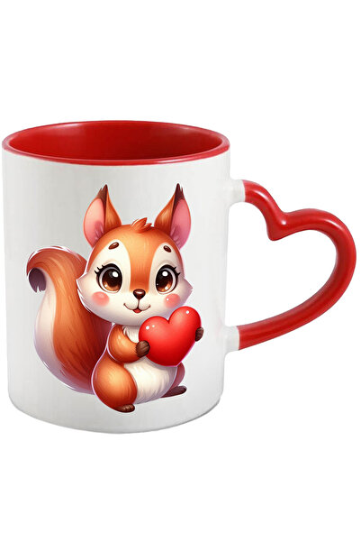 StoryGift Romania Cana Cu O Veverita Imbujorata Care Tine O Inimioara In Brat...