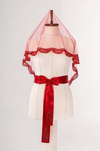 Dantelux Set voal de mireasă Wave Stone (Henna Cover + Bridal Sash + Henna Gl...