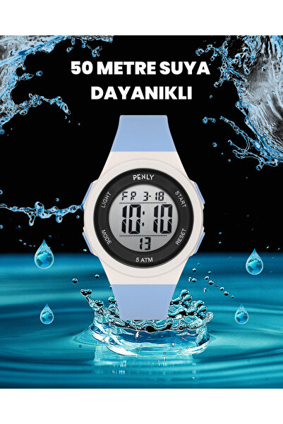 Penly 348 Model Waterproof Children's Wristwatch - Blue 4 Colors, 5atm with S...