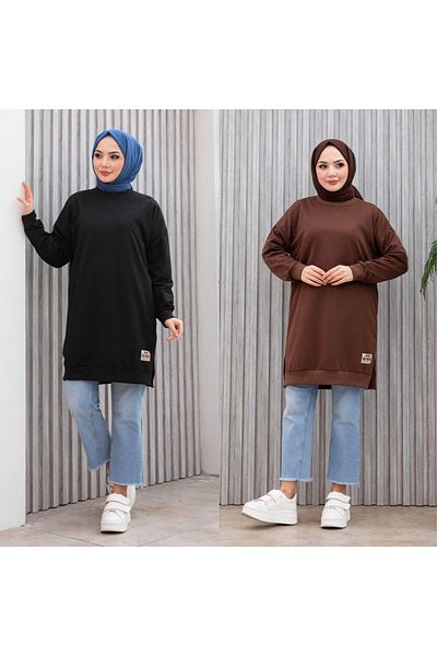 Bala Giyim 2-Piece Two-Dot Threaded Women's Hijab Tunic