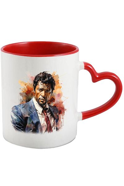 StoryGift Romania Cana Cu Idris Elba, Actor Celebru, Filme, Hollywood, Multicolor 330 Ml, Ceramica, Cu Maner Inim Stg