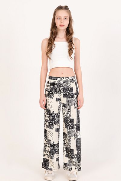 DPARİS Girl's Paisley Patterned Trousers