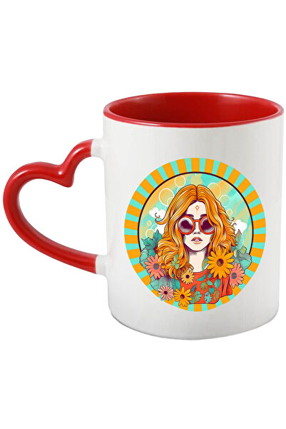 StoryGift Romania Cana Cu O Fata Cu Flori, Stilul Hippie, Cultura, Ilustratie...