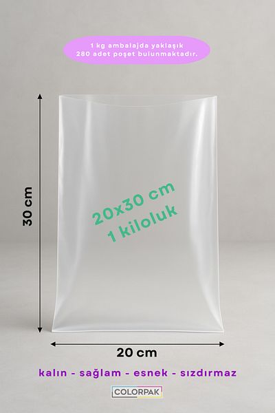 COLORPAK Transparent Nylon Bag 20X30Cm (Unit) Legume Meat Refrigerator Bag Quantity:1 kg