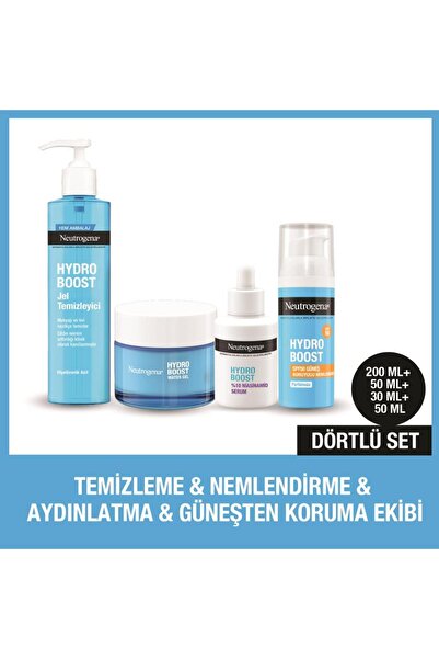 Neutrogena Hydro Boost SPF 50 Nemlendirici + Niasinamid Serum + Water Jel Tem...