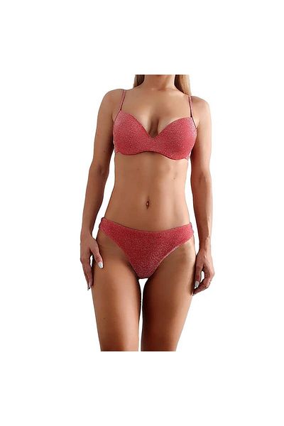 FashionForYou Shimming Beauty Red Two-piece Swimsuit, Xxl