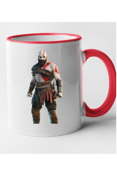 OEM Εξατομικευμένη κούπα Fortnite με κόκκινη λαβή - Kratos, INOVATIX®. 330 ml