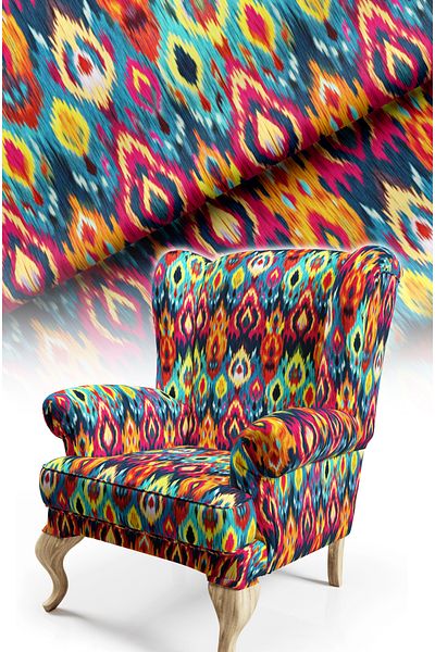 CANİLA Ethnic Modern Digital Printed Upholstery Sofa Fabric