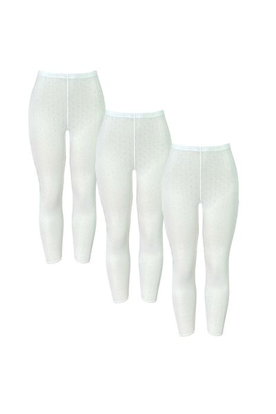 City Rose Fashion 3-Pieces Women Underwear Leggings Perforated Cotton 100%