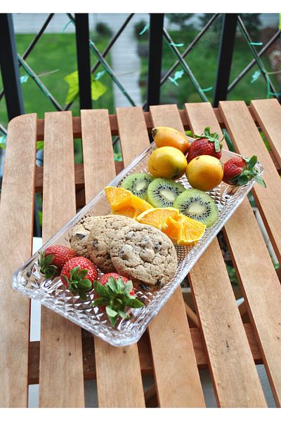 Qualitev Rectangular Footed Glass Serving Plate / Presentation Plate 29 cm - 1 Piece