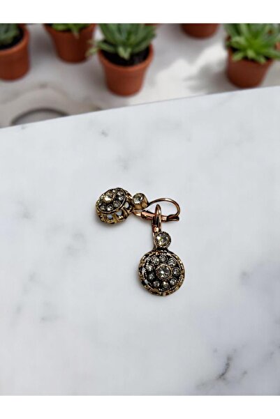 FUYA JEWELLERY Elmas Montür Yuvarlak Küpe