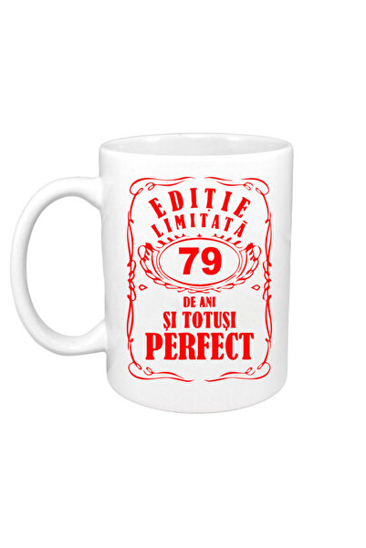 OEM Cană albă personalizată „Ediție limitată - 79 de ani”, INOVATIX®. 330ml