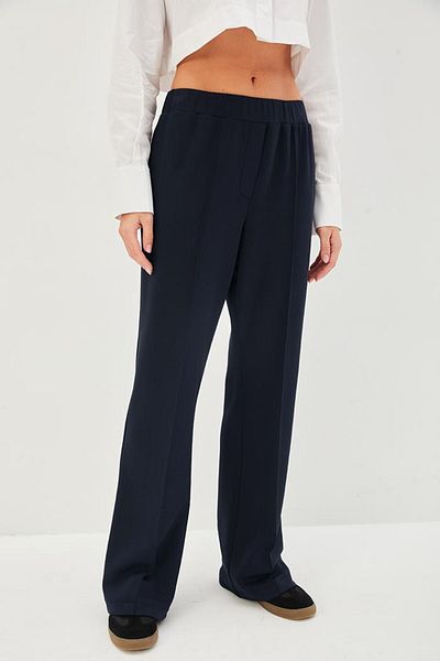 Allyco Ribbed Wide Leg Waist / Elastic Comfortable Fit Knitted Trousers