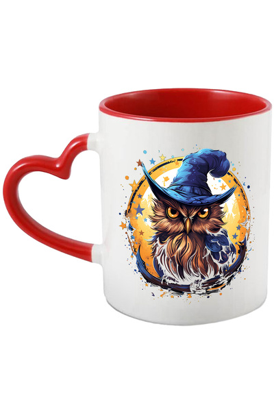 StoryGift Romania Cana cu o bufnita cu privire malefica, ilustratie, palarie ...