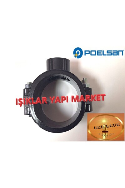 ece life Priz Kolye -Hırsız Kelepçe-Su Alma Kelepçesi -Kaplin -Vidalı -Siyah -Ø50-3/4"