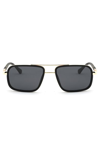 Angel Eyes Rectangle Design Gold Black Frame Black Glass Polarized Glasses Women&Men