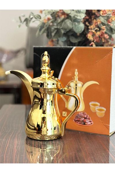 aljahwari 40 oz Single Arabic Coffee Pot Gold