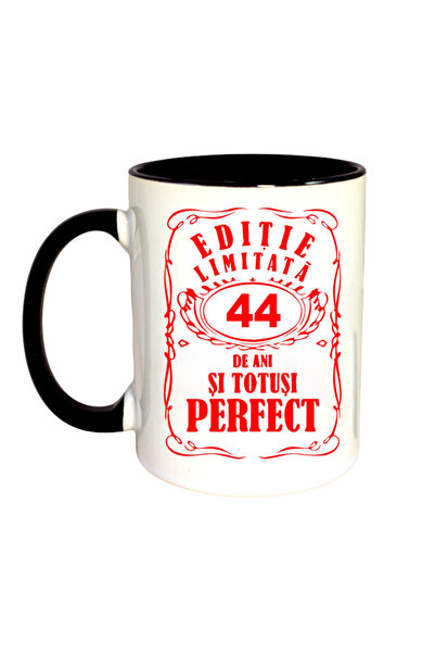 OEM Cană personalizată cu mâner negru „Ediție limitată - 44 de ani”, INOVATIX®. 330ml