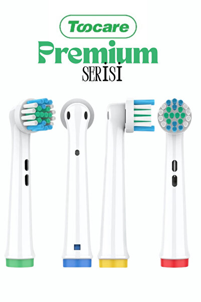 Toocare Şarjlı Ve Pilli Diş Fırçaları Ile Uyumlu 4 Adet Yedek Başlık - To-sb1...