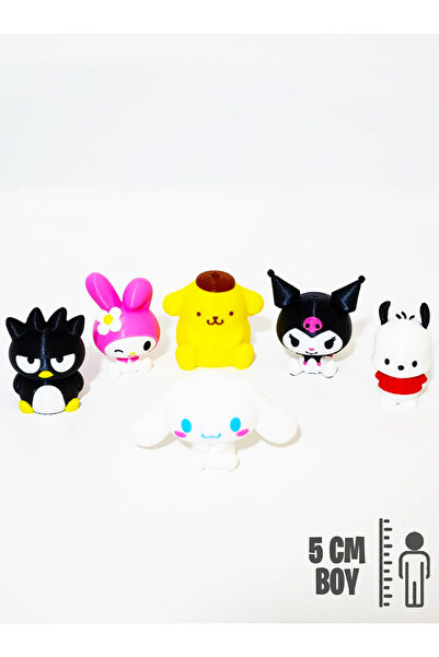 Suelo Butik Sanrio Karakterleri Mini Figür Seti - Kuromi My Melody Cinnamoroll Pompompurin Pochacco Hello Kitty