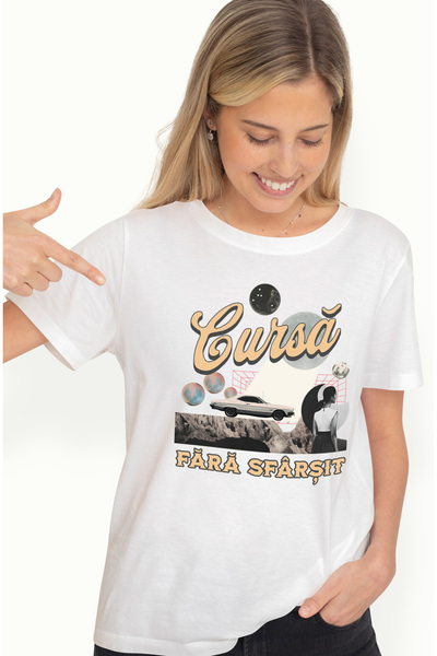 StoryGift Romania Tricou Femei Cursa Fara Sfarsit Masina Viteza Adrenalina Ab...