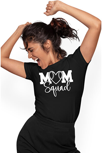 StoryGift Romania Tricou Femei Cu Inimioara Si Textul "mom Squad" - Echipa Ma...