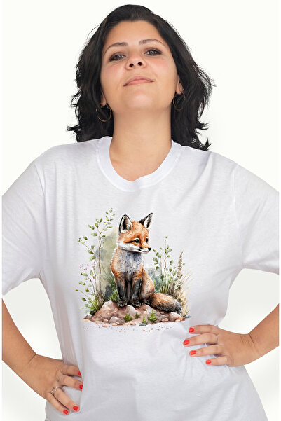 StoryGift Romania Tricou Femei Cu Un Pui De Vulpe, Ilustratie, In Natura, Pla...