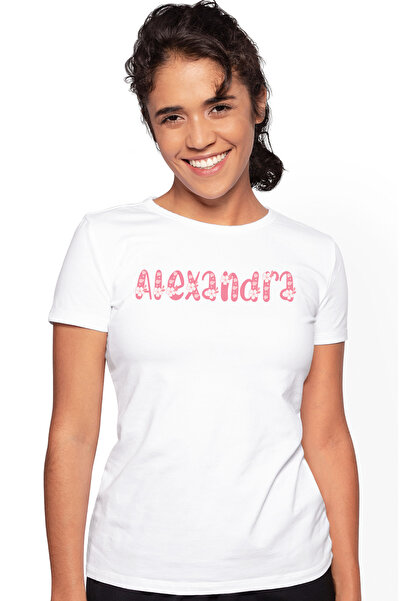 StoryGift Romania Tricou Femei Cu Numele Alexandra, Flori, Colorat, Roz, Drag...