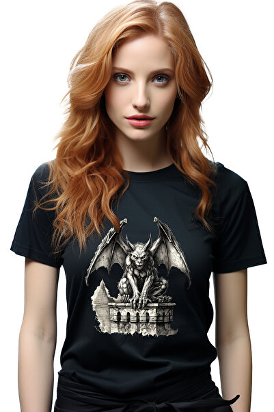 StoryGift Romania Tricou Femei Cu O Statuie Reprezentand O Creatura Inspaiman...