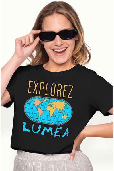 StoryGift Romania Tricou Femei Planta Terra Turtita Text Explorez Lumea Cu Im...