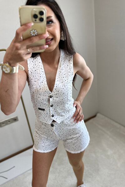 MoyStore Prmiumm mm White Design Shorts Vest Suit