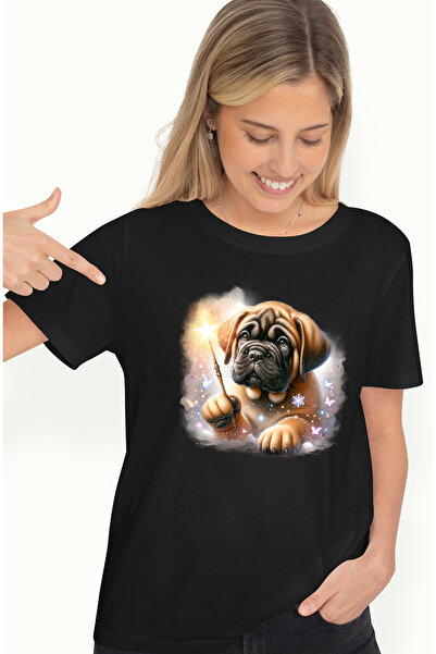 StoryGift Romania Tricou Femei Cu Un Catelus Care Tine O Bagheta In Mana, Ste...