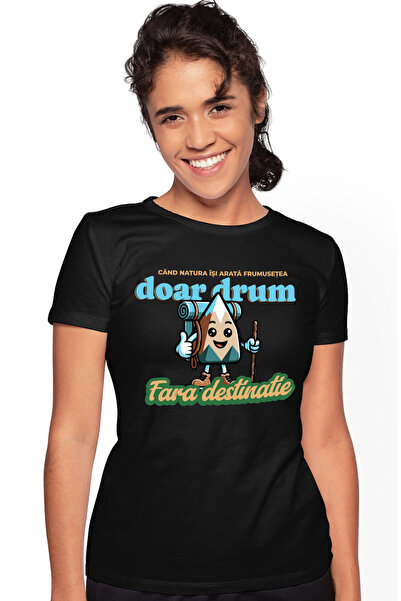 StoryGift Romania Tricou Femei Doar Drum Fara Destinatii Calator In Lume Cu I...