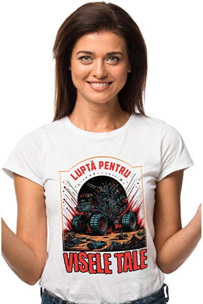 StoryGift Romania Tricou Femei Lupta Pentru Visele Tale Mesaj Motivational Ta...