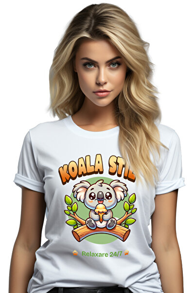 StoryGift Romania Tricou Femei Stil Urc Koala, Relaxare 247, Zen Animal Pufos...