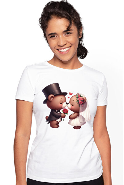 StoryGift Romania Tricou Femei Cu O Ursoaica Si Un Urs La Nunta, Ilustratie, ...