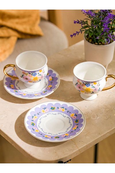 LC Waikiki Lcw Home Mixed 2 Personality Printed Porcelain Coffee Cup Set 90 ml t t