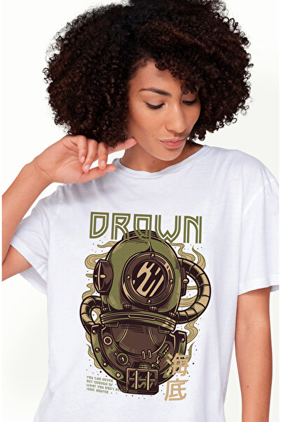 StoryGift Romania Tricou Femei Cu Portret Silueta Om In Costum De Scafandru, ...